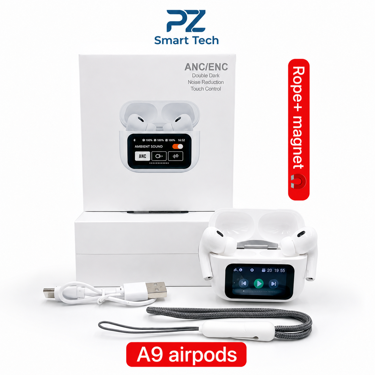 A9 Pro Touch Display Airbuds - Image 3